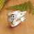 Sterling silver cocktail ring, 'Heavenly Dolphin' - Dolphin-Themed Traditional Sterling Silver Cocktail Ring (image 2) thumbail