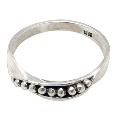 Anillo de banda de plata esterlina - Elegante anillo de banda de plata esterlina pulida elaborado en Bali