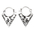Sterling silver hoop earrings, 'Menjangan Peak' - Geometric Leafy Sterling Silver Hoop Earrings from Bali
