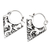 Sterling silver hoop earrings, 'Menjangan Peak' - Geometric Leafy Sterling Silver Hoop Earrings from Bali (image 2b) thumbail