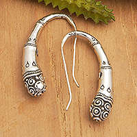 Ohrhänger aus Sterlingsilber, „Ancestral Bamboo“ – Ohrhänger aus Sterlingsilber mit Bambusmotiv aus Bali