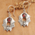 Garnet dangle earrings, 'Passionate Night Warrior' - Bat-Themed Dangle Earrings with 1-Carat Garnet Jewels (image 2) thumbail