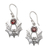 Garnet dangle earrings, 'Passionate Night Warrior' - Bat-Themed Dangle Earrings with 1-Carat Garnet Jewels thumbail