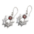 Garnet dangle earrings, 'Passionate Night Warrior' - Bat-Themed Dangle Earrings with 1-Carat Garnet Jewels (image 2b) thumbail