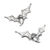 Sterling silver button earrings, 'Ethereal Bats' - Polished Bat-Themed Sterling Silver Button Earrings thumbail