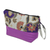 Embroidered cotton batik cosmetic bag, 'Purple Blooming' - Embroidered Cotton Cosmetic Bag in Purple with Batik Motif (image 2b) thumbail