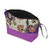 Embroidered cotton batik cosmetic bag, 'Purple Blooming' - Embroidered Cotton Cosmetic Bag in Purple with Batik Motif