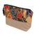 Embroidered cotton batik cosmetic bag, 'Brown Blooming' - Embroidered Cotton Cosmetic Bag in Brown with Batik Motif (image 2b) thumbail