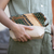 Embroidered cotton batik cosmetic bag, 'Brown Blooming' - Embroidered Cotton Cosmetic Bag in Brown with Batik Motif