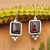 Garnet drop earrings, 'Passion Palace' - Geometric Sterling Silver Drop Earrings with 1-Carat Garnet