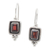 Garnet drop earrings, 'Passion Palace' - Geometric Sterling Silver Drop Earrings with 1-Carat Garnet