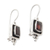 Garnet drop earrings, 'Passion Palace' - Geometric Sterling Silver Drop Earrings with 1-Carat Garnet