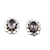 Amethyst button earrings, 'Wise Serenity' - Floral Button Earrings with Oval-Shaped Amethyst Stones