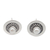 Cultured pearl stud earrings, 'Beauty Orbit' - Sterling Silver Stud Earrings with Silver-White Pearls