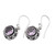 Amethyst dangle earrings, 'Batur in Purple' - Sterling Silver Dangle Earrings with Round Amethyst Stone