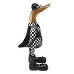Bamboo root and teak wood figurine, 'Racing Duck' - Handcrafted Bamboo Root and Teak Wood Racing Duck Figurine