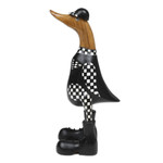Bamboo root and teak wood figurine, 'Racing Duck' - Handcrafted Bamboo Root and Teak Wood Racing Duck Figurine