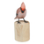estatuilla de madera - Estatuilla de pájaro de madera tallada a mano y pintada a mano con base de teca