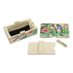 Wood decorative box, 'Hibiscus Couple' - Hand-Painted Nature-Themed Suar Wood Decorative Box