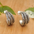 Sterling silver half-hoop earrings, 'Always Trendy' - Sterling Silver Half-Hoop Earrings with Oxidized Finish