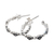 Sterling silver half-hoop earrings, 'Rhombus Parade' - Rhombus-Themed Sterling Silver Half-Hoop Earrings from Bali