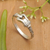 Sterling silver band ring, 'Linked Together' - Buckle-Themed Sterling Silver Band Ring Made in Bali (image 2) thumbail