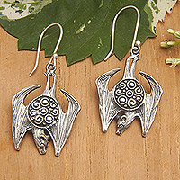 Sterling silver dangle earrings, 'Night Emperors'