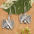 Sterling silver dangle earrings, 'Night Souls' - Bat-Themed Sterling Silver Dangle Earrings with Swirl Motifs (image 2) thumbail
