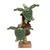 Wood sculpture, 'Green Tortoises' - Wood Tortoise Sculpture with Stand & Mushroom-Shaped Accents