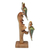 Escultura de madera - Escultura de tortuga de madera con soporte y detalles en forma de hongo