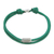 Sterling silver pendant cord bracelet, 'Teal Vanguard' - Double-Strand Sterling Silver Pendant Bracelet in Teal