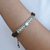 Cultured pearl and blue topaz macrame pendant bracelet, 'Delightful Sparkle' - Cultured Pearl Blue Topaz & Silver Macrame Pendant Bracelet