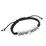Cultured pearl and blue topaz macrame pendant bracelet, 'Delightful Shine' - Cultured Pearl Blue Topaz & 925 Silver Cord Pendant Bracelet