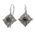 Onyx drop earrings, 'Dark Allure' - Oxidized Sterling Silver Drop Earrings with Black Onyx Stone thumbail