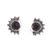 Amethyst stud earrings, 'Crescent Wisdom' - Polished Sterling Silver Stud Earrings with Amethyst Stones (image 2b) thumbail