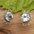 Blue topaz stud earrings, 'Crescent Loyalty' - Polished Sterling Silver Stud Earrings with Blue Topaz Gems (image 2) thumbail