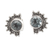 Blue topaz stud earrings, 'Crescent Loyalty' - Polished Sterling Silver Stud Earrings with Blue Topaz Gems (image 2b) thumbail