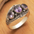 Amethyst multi-stone ring, 'Purple Enchantment' - Sterling Silver Multi-Gemstone Ring with Amethysts from Bali (image 2) thumbail