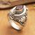 Garnet locket ring, 'Color of Passion' - Sterling Silver Locket Ring with Garnet Stone from Bali (image 2) thumbail