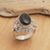 Onyx cocktail ring, 'Mystic Breeze' - Balinese Sterling Silver Cocktail Ring with Onyx Cabochon