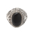 Onyx cocktail ring, 'Mystic Breeze' - Balinese Sterling Silver Cocktail Ring with Onyx Cabochon