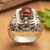 Carnelian locket ring, 'Trendy Red' - Sterling Silver Locket Ring with Carnelian Stone from Bali (image 2) thumbail