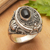 Onyx locket ring, 'Midnight Chic' - Sterling Silver Locket Ring with Black Onyx Stone from Bali (image 2) thumbail