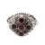 Garnet locket ring, 'Candlelight Red' - Sterling Silver Locket Ring Topped with 5 Garnet Stones thumbail