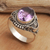 Amethyst cocktail ring, 'Sparkling Marvel' - Sterling Silver Cocktail Ring with Faceted Amethyst Stone (image 2) thumbail
