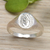 Sterling silver signet ring, 'Icon of Peace' - Polished Sterling Silver Signet Ring with Peace Symbol (image 2) thumbail