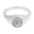 Sterling silver signet ring, 'Icon of Peace' - Polished Sterling Silver Signet Ring with Peace Symbol thumbail