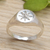 Sterling silver signet ring, 'Icon of Stars' - Polished Sterling Silver Signet Ring with Star Symbol