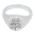 Sterling silver signet ring, 'Icon of Summer' - Polished Sterling Silver Signet Ring with Sunflower Symbol