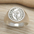 Sterling silver signet ring, 'Icon of Universe' - Polished Sterling Silver Signet Ring with Moon and Sun Sign (image 2) thumbail